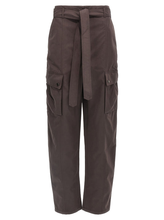 Brown Polyester Cargo Pants