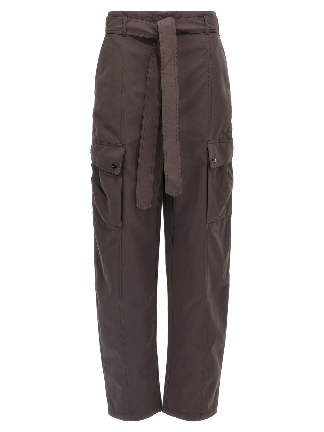 Brown Polyester Cargo Pants