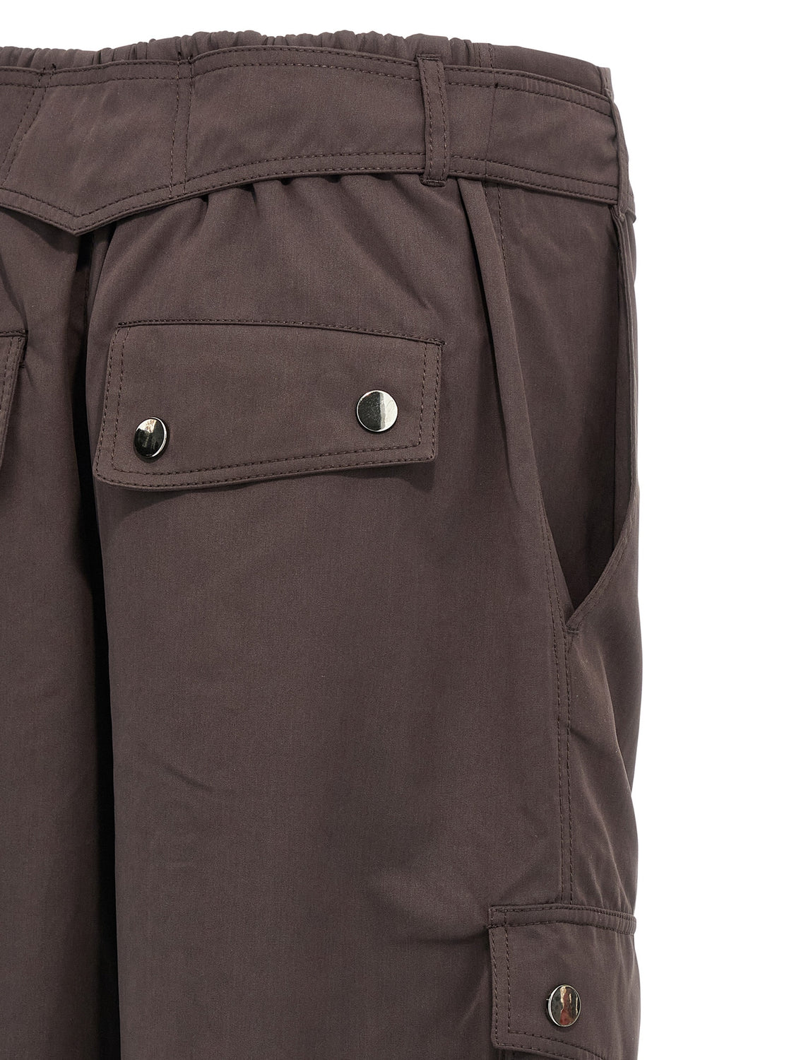 Brown Polyester Cargo Pants