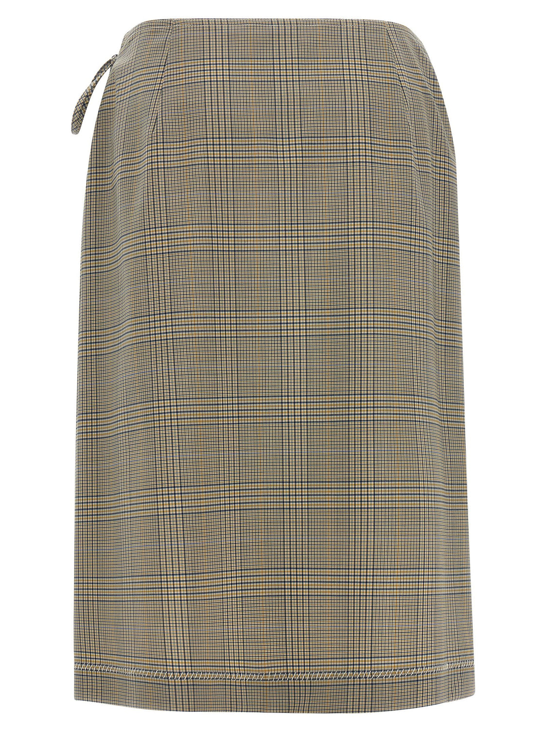 Gray Polyester Midi Skirt