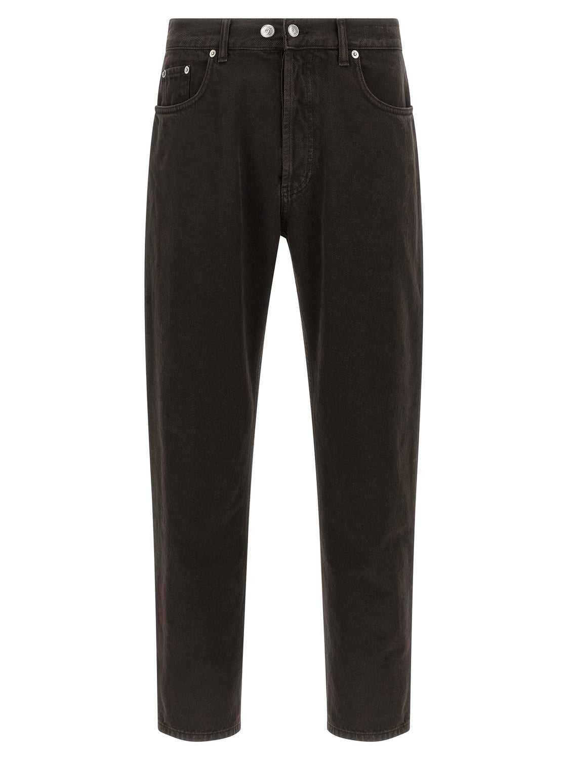 Black Cotton Tapered Jeans