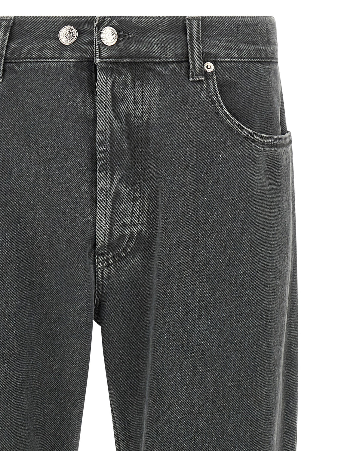 Gray Cotton Cropped Jeans