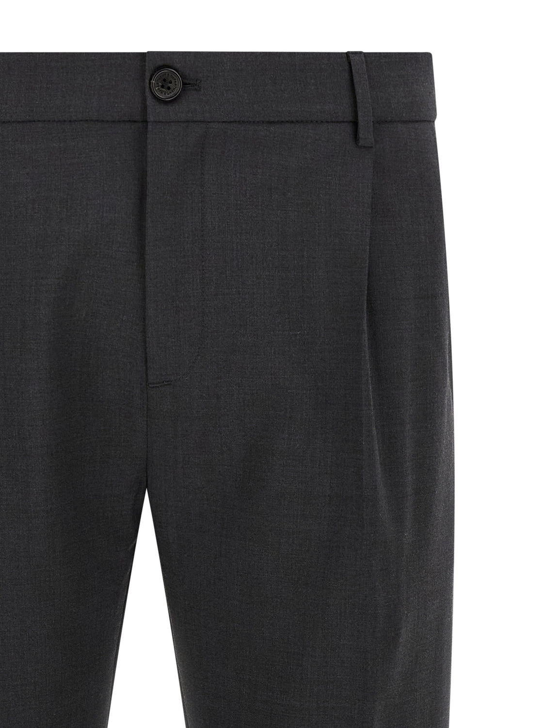 Gray Virgin Wool Cropped Pants
