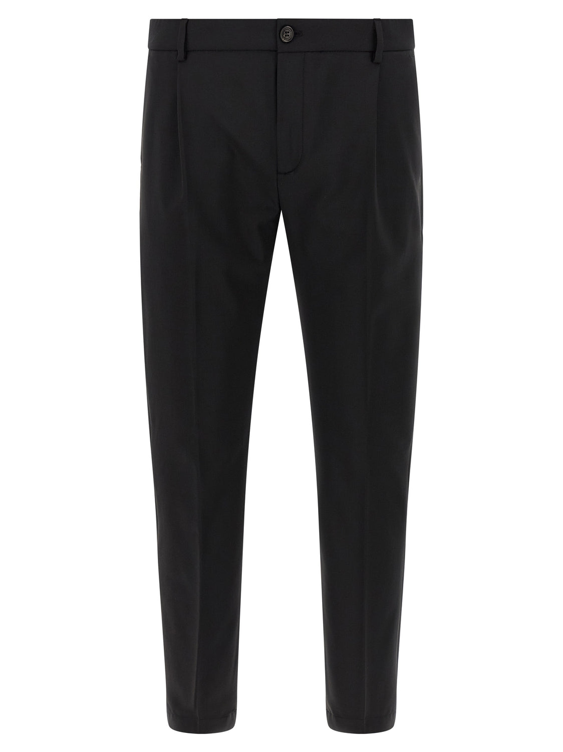 Black Virgin Wool Cropped Pants
