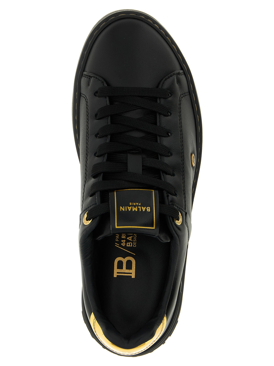 Black Lamb Leather Low Top Sneakers