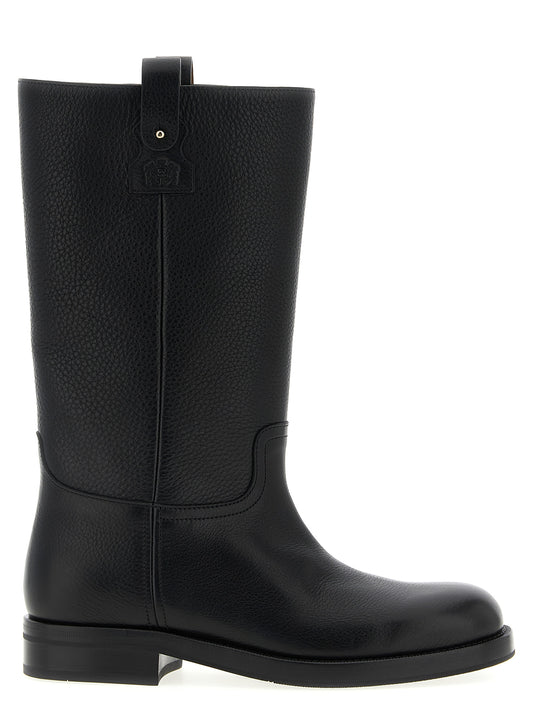 Black Calfskin Over The Knee