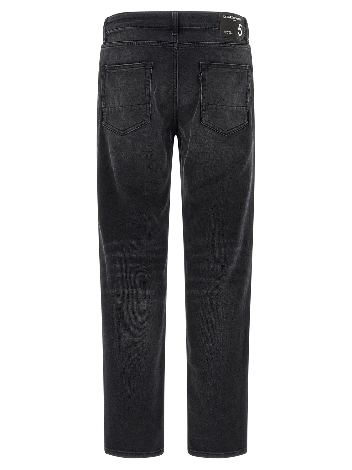 Black Cotton Straight-Leg Jeans