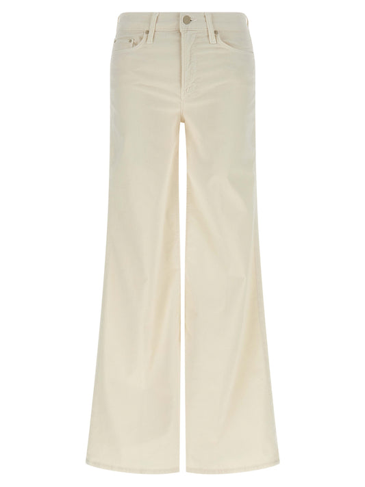 White Cotton Flared Pants