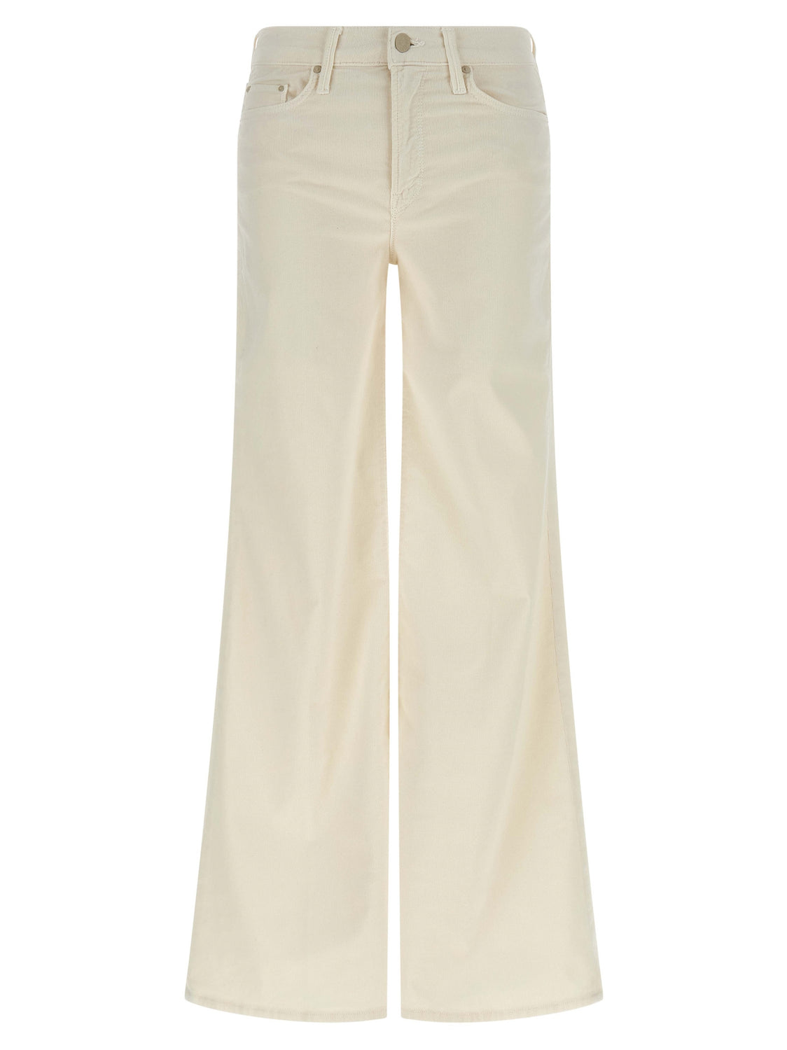 White Cotton Flared Pants