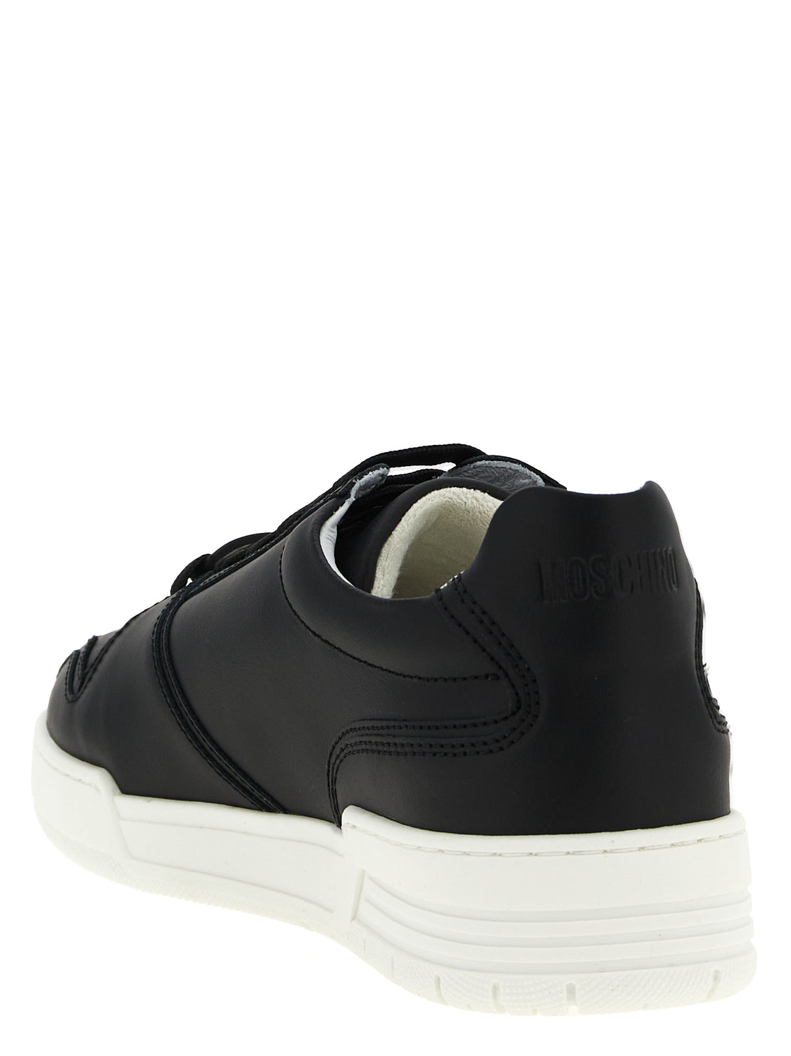 Black Leather Low Top Sneakers