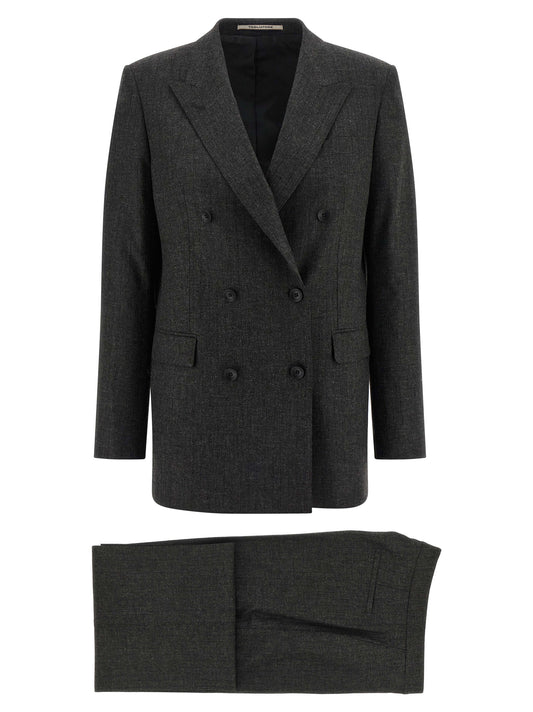 Gray Viscose Two-Piece Suit