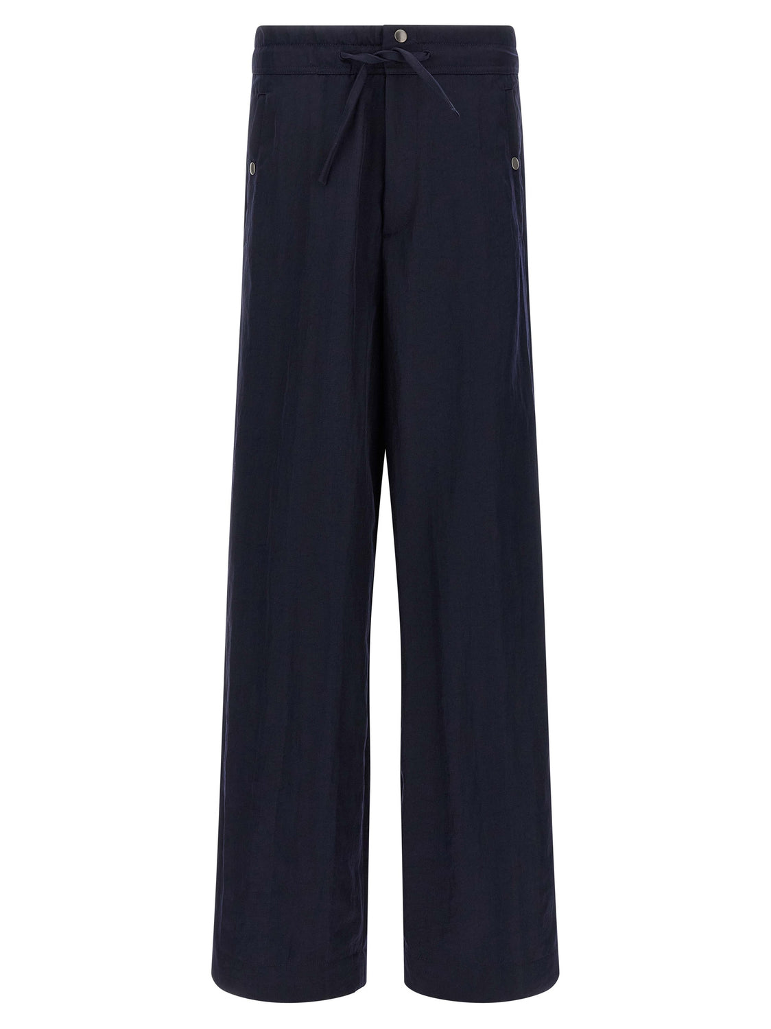 Blue Nylon Casual Pants