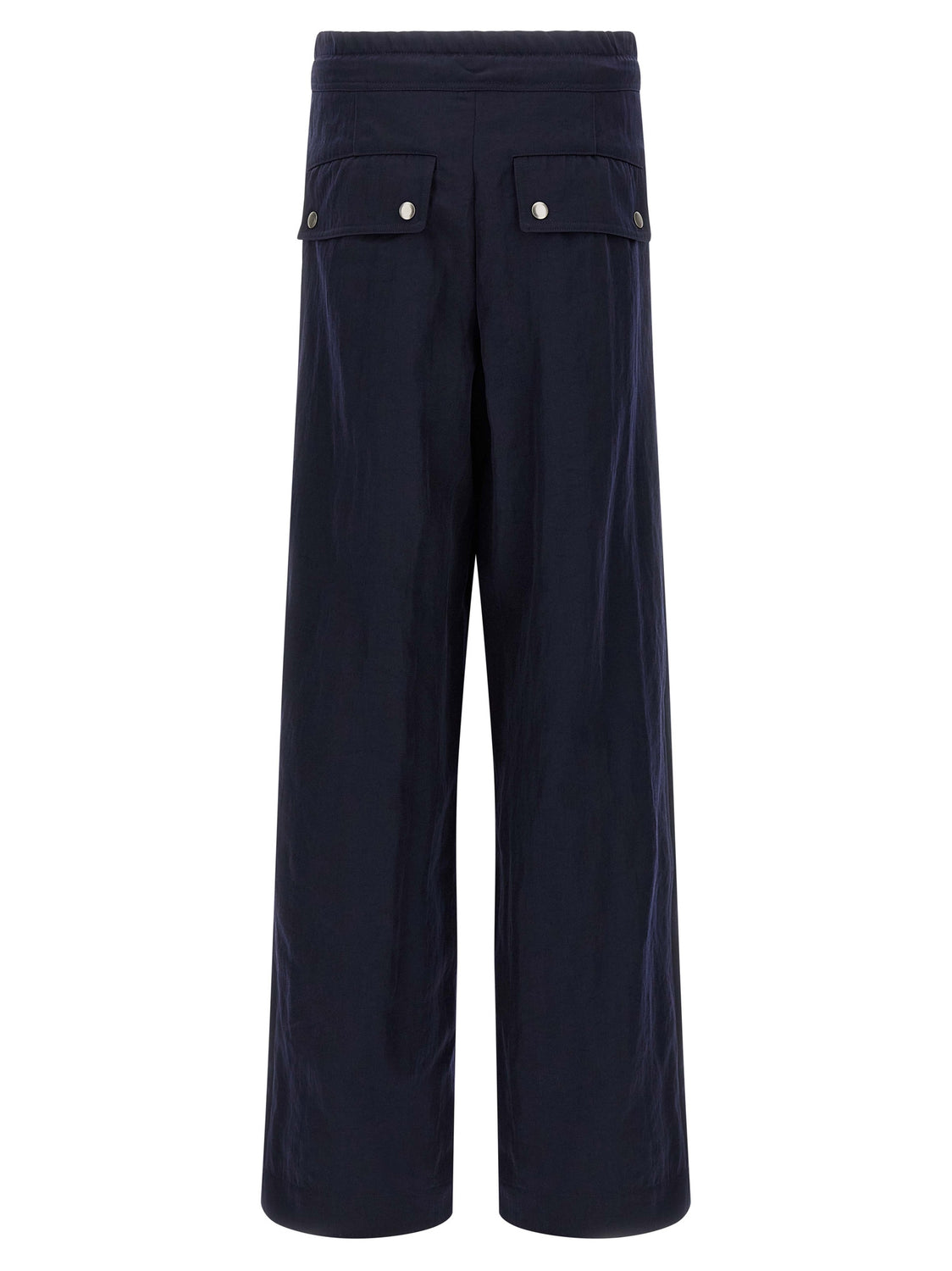 Blue Nylon Casual Pants