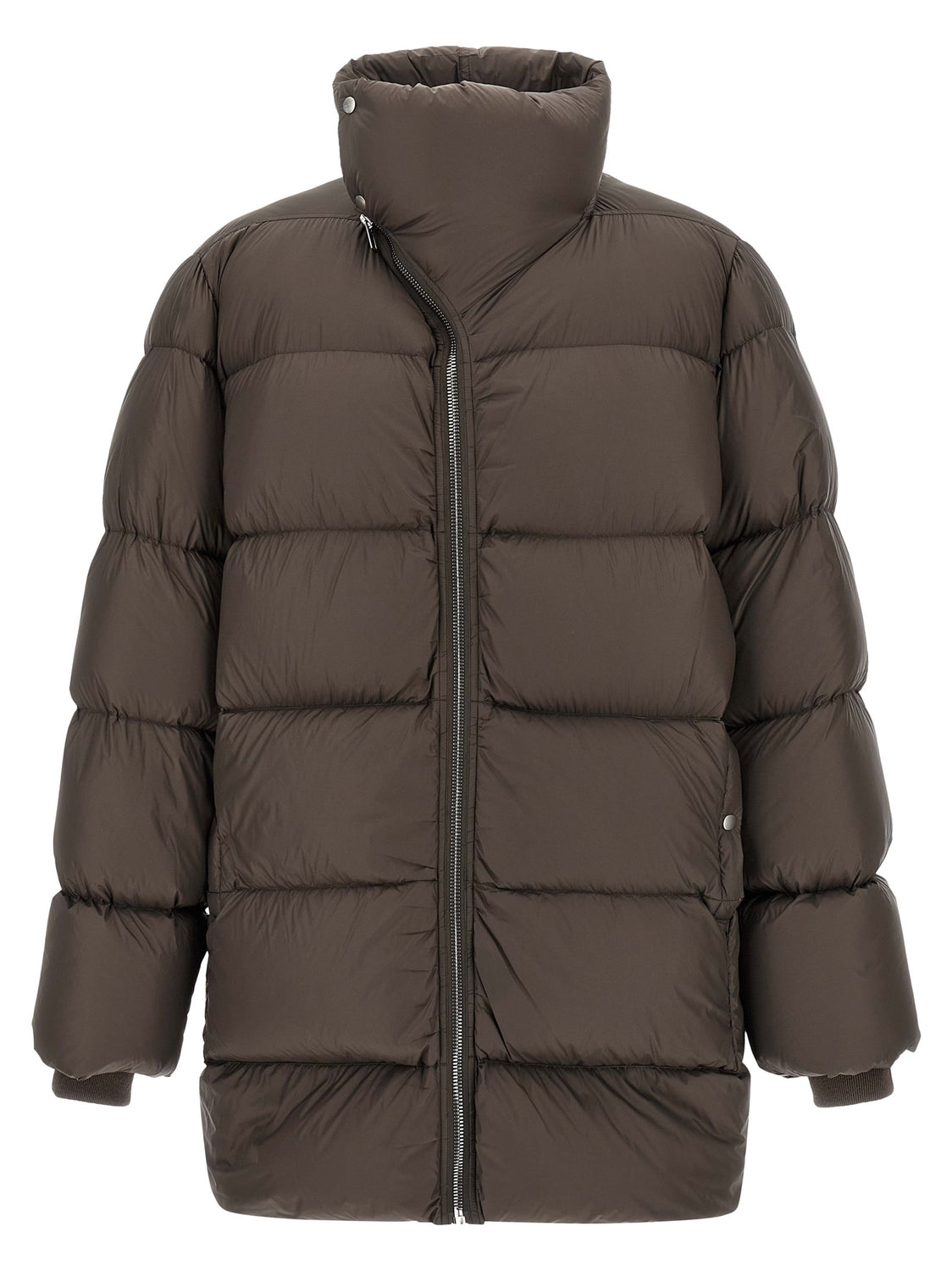 Brown Nylon Full-Length Jacket