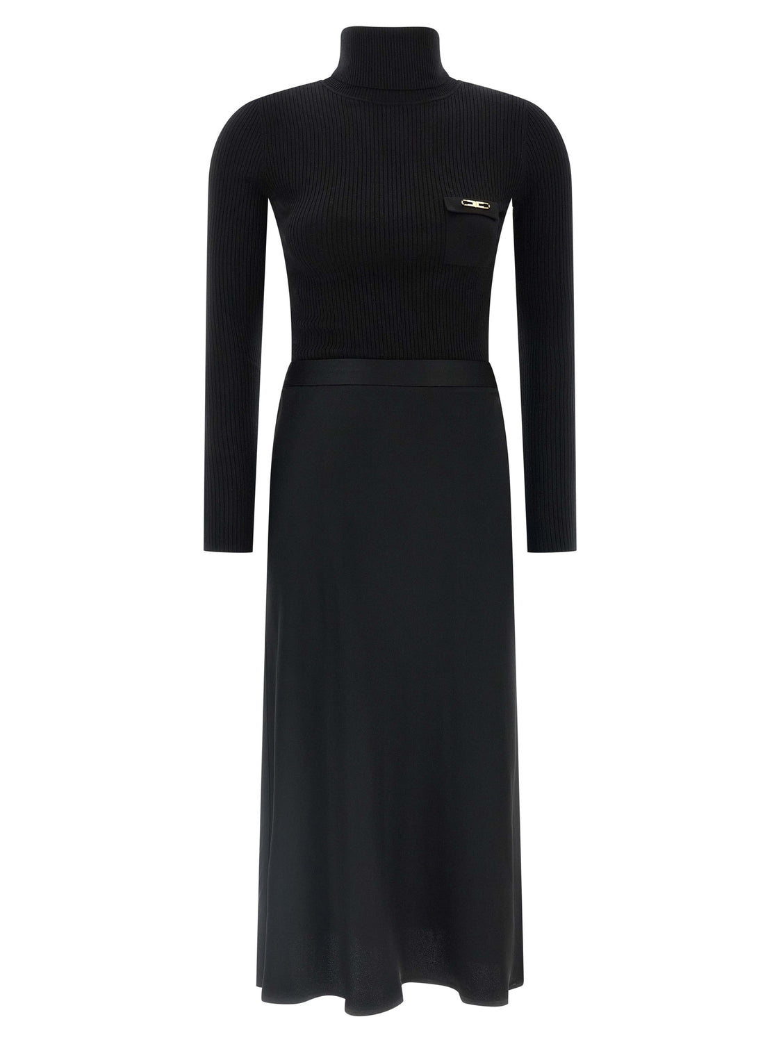 Black Lycra Midi Dress