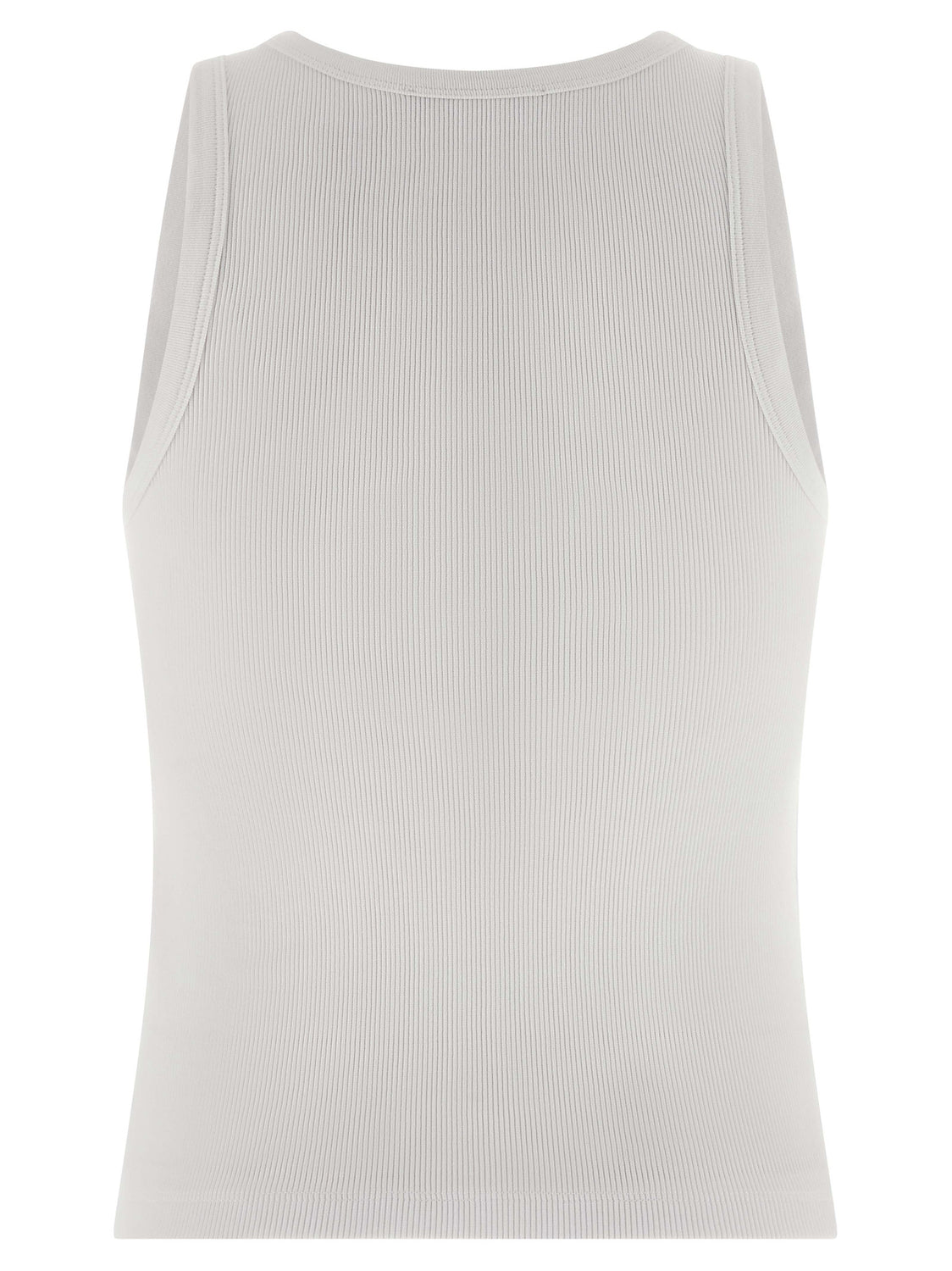 White Cotton Sleeveles T-Shirt