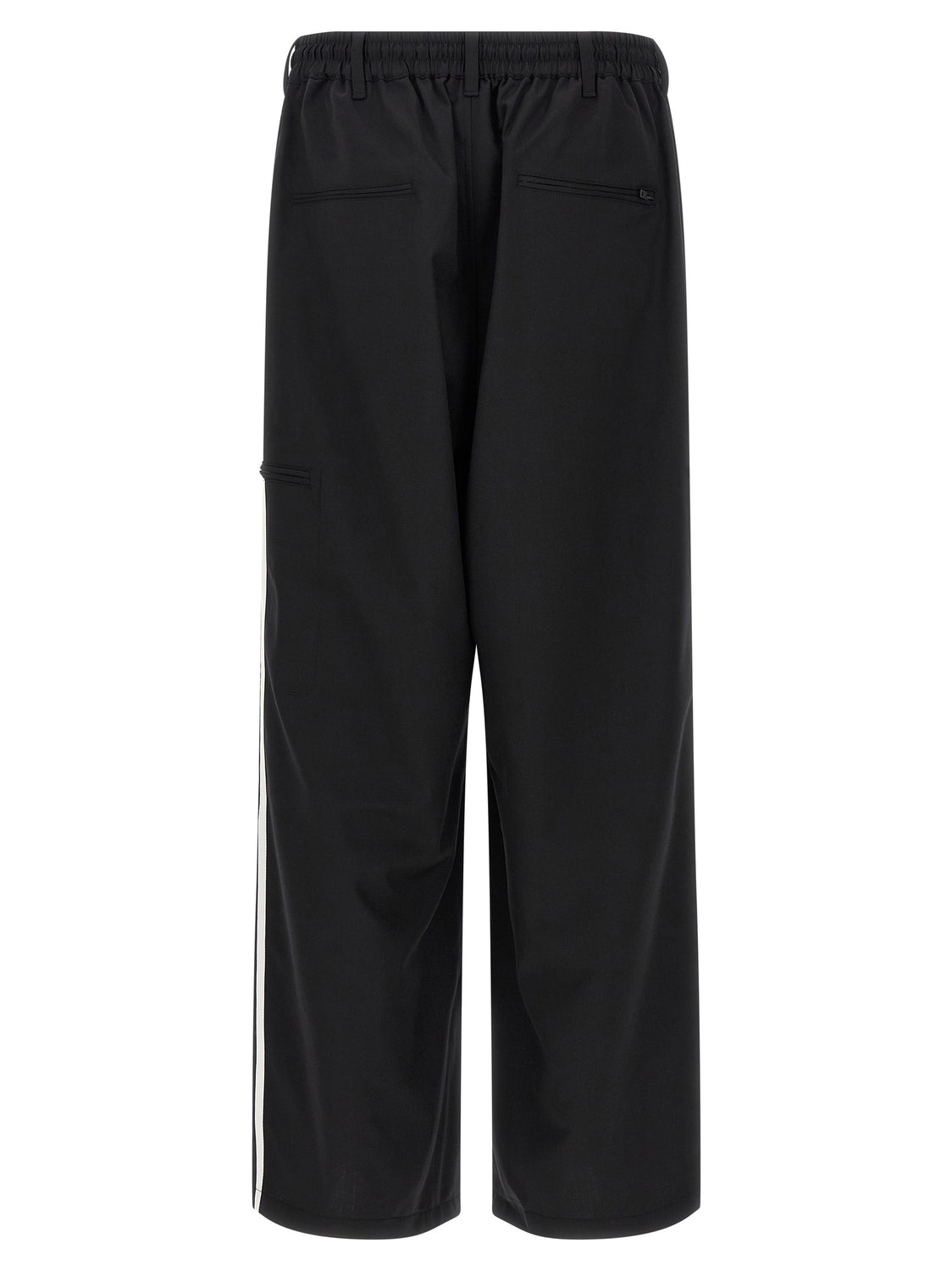 Black Polyester Casual Pants