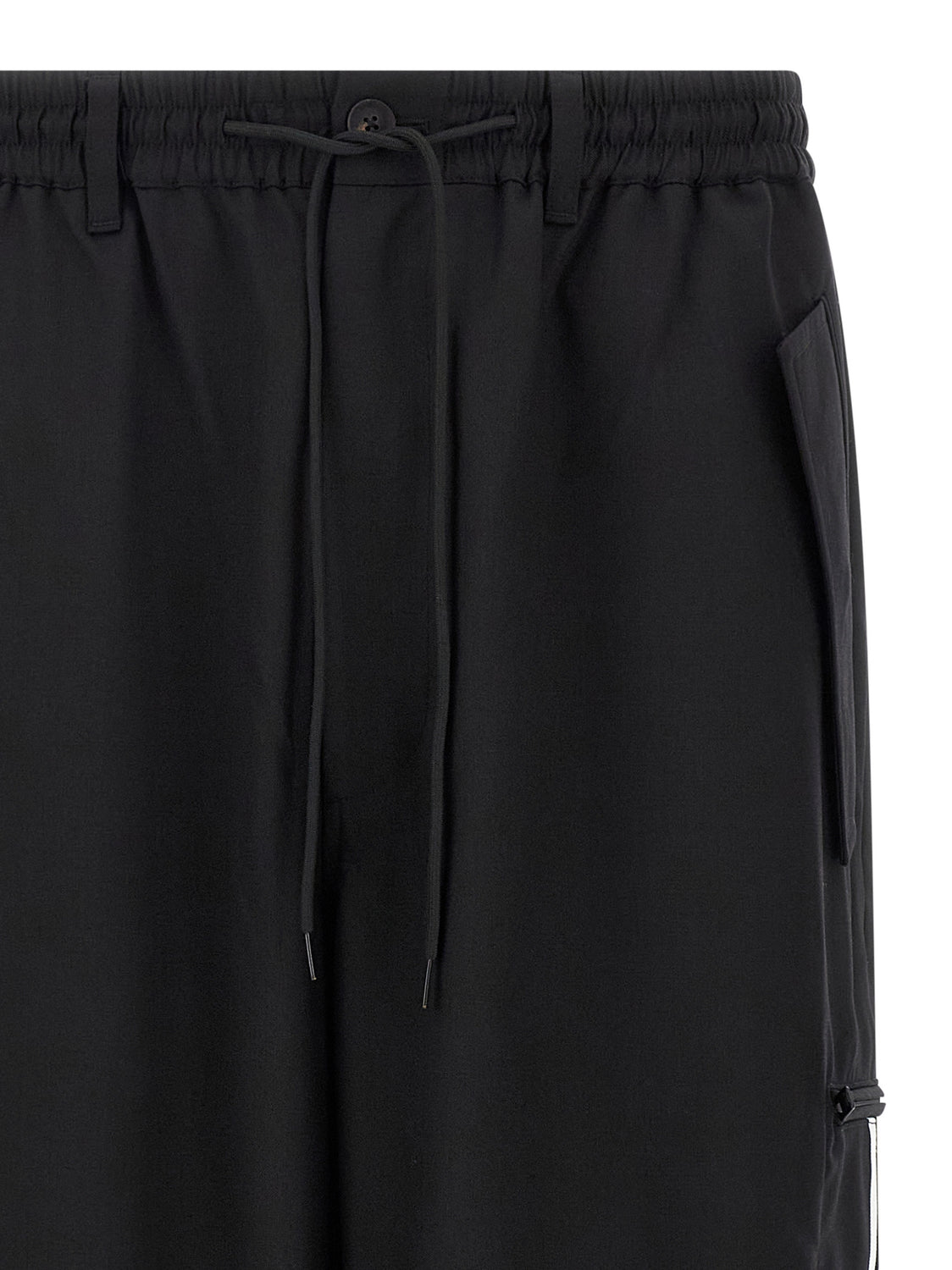 Black Polyester Casual Pants