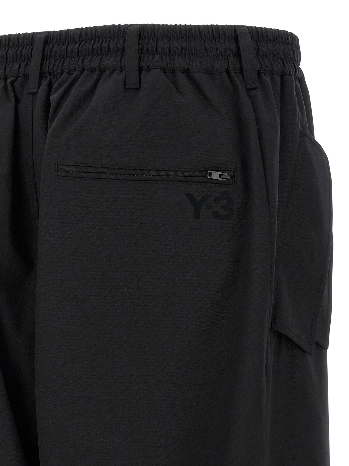 Black Polyester Casual Pants