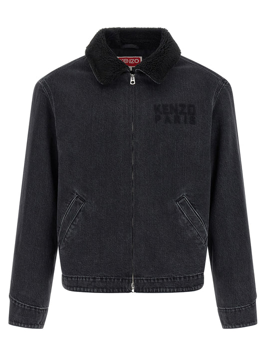 Black Cotton Denim Jacket