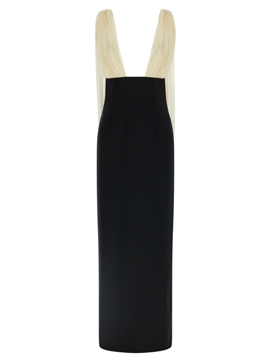 Bicolor Virgin Wool Long Dress