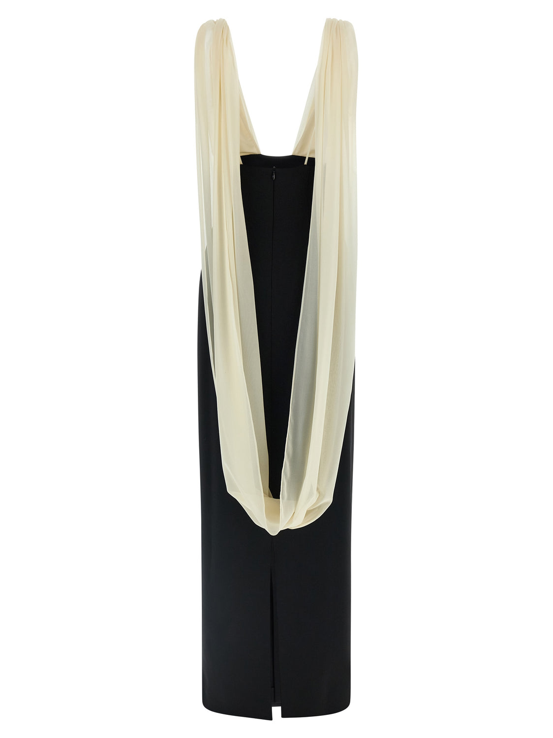 Bicolor Virgin Wool Long Dress