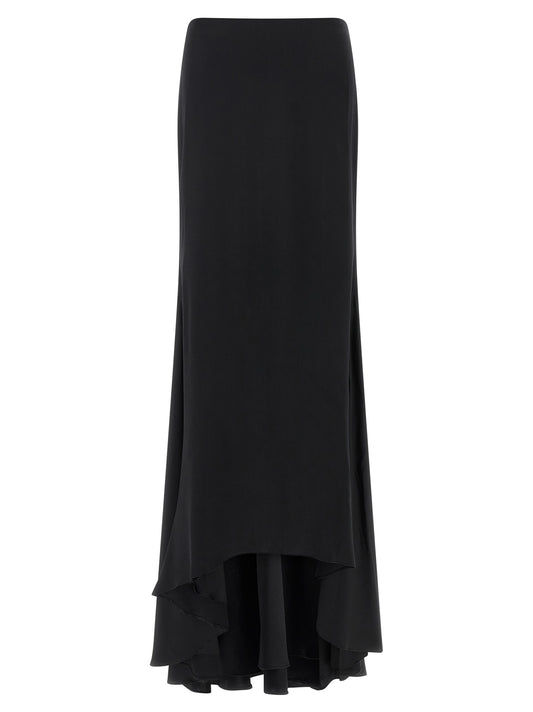 Black Silk Mini Skirt