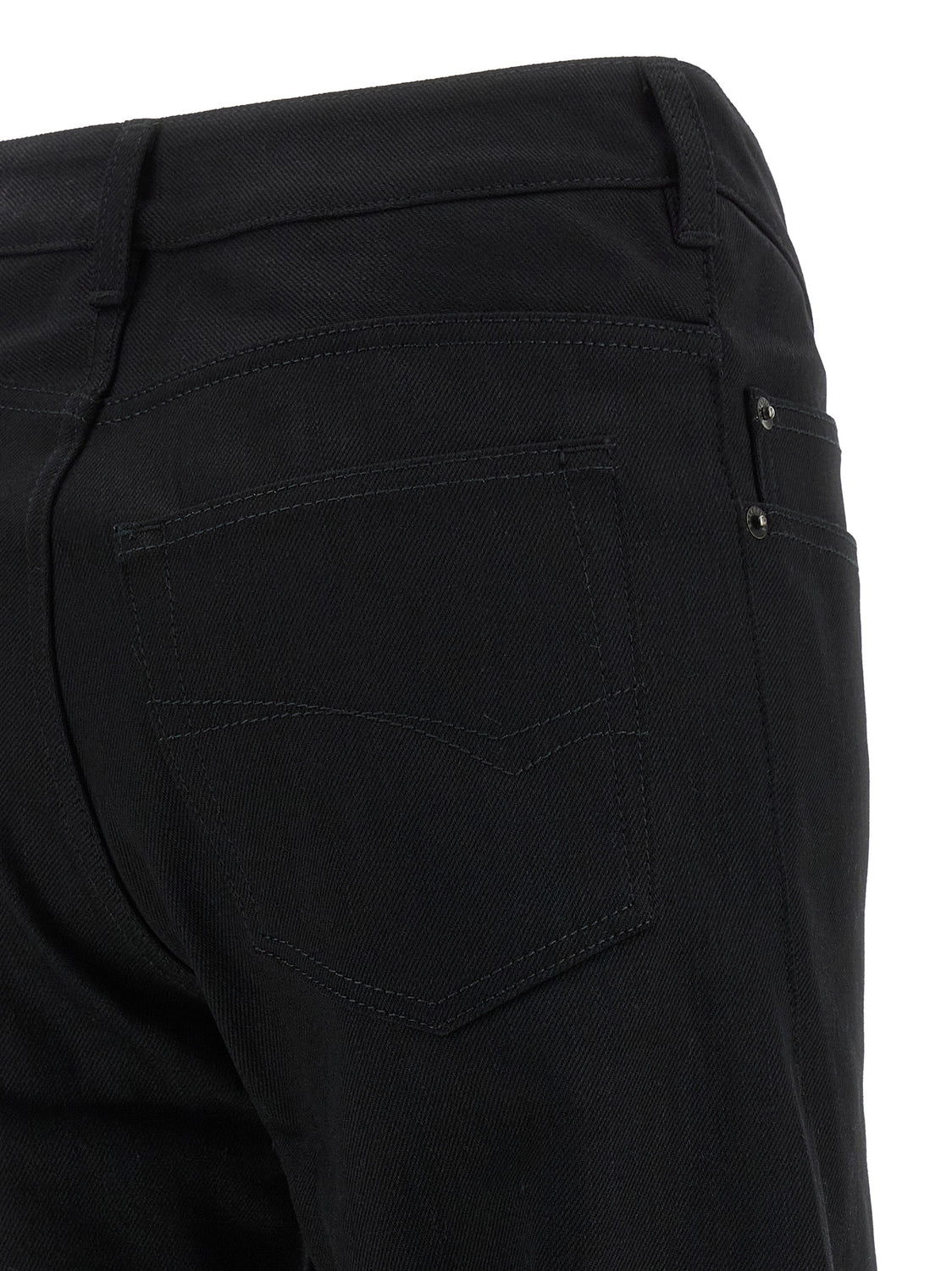 Black Cotton Flared Jeans