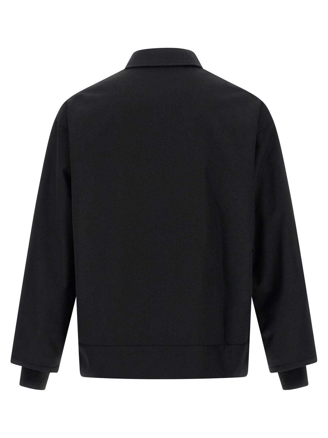 Black Polyester Full-Length Jacket
