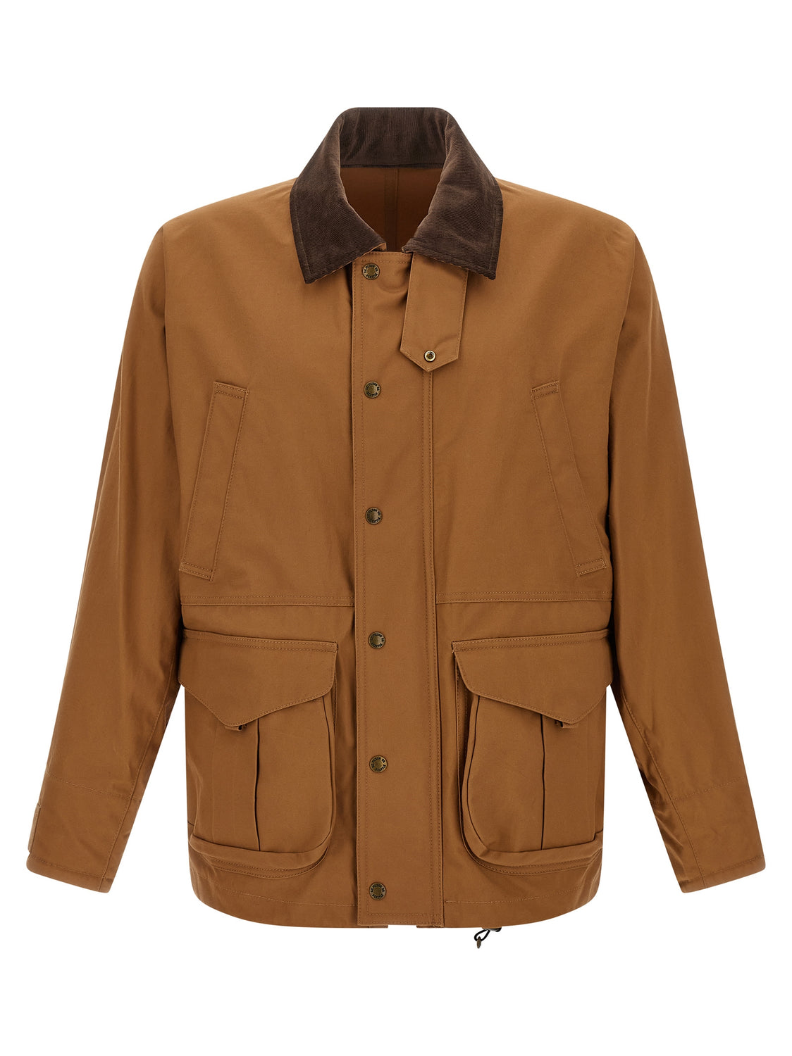 Brown Cotton Shell Jacket