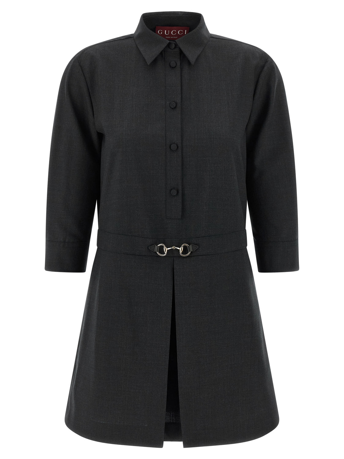 Gray Wool Short Dress