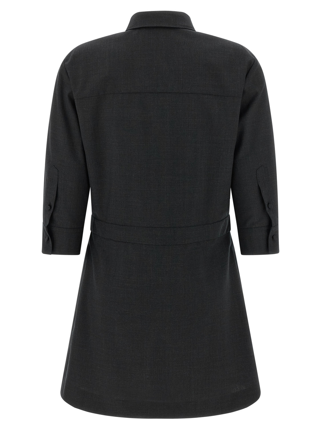 Gray Wool Short Dress