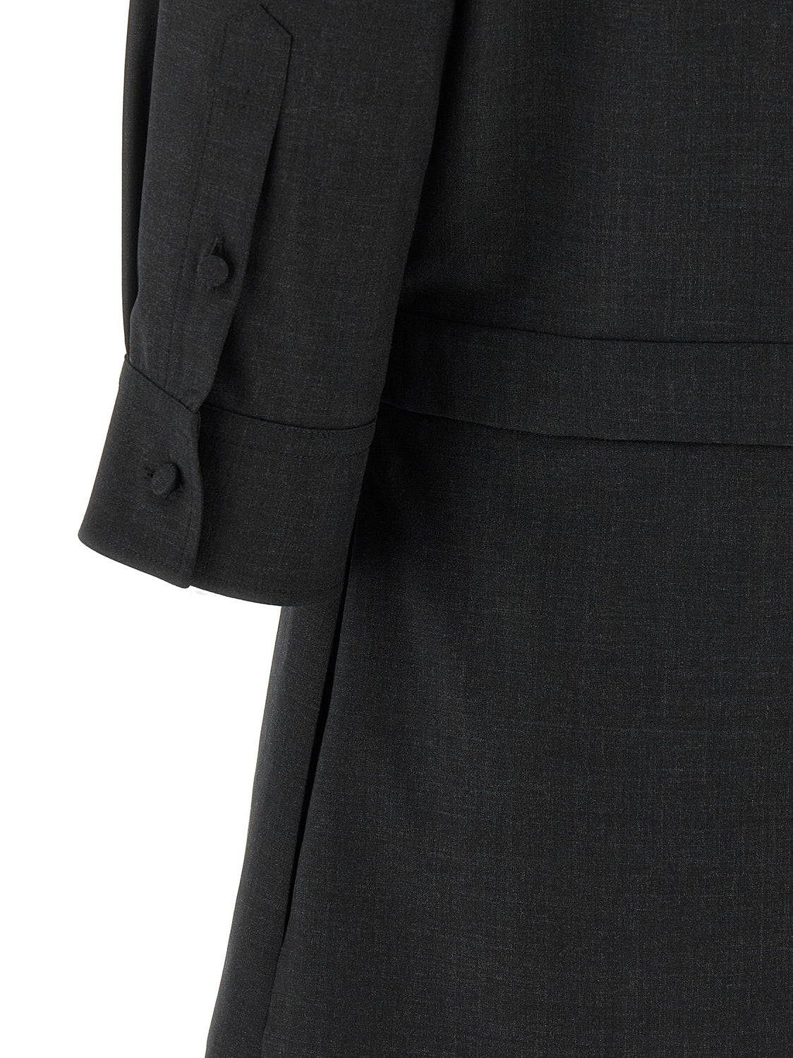 Gray Wool Short Dress