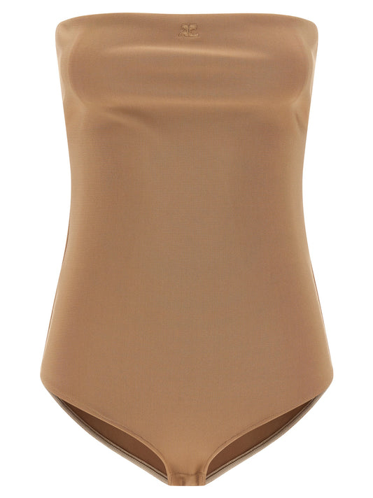 Beige Viscose Bodysuit