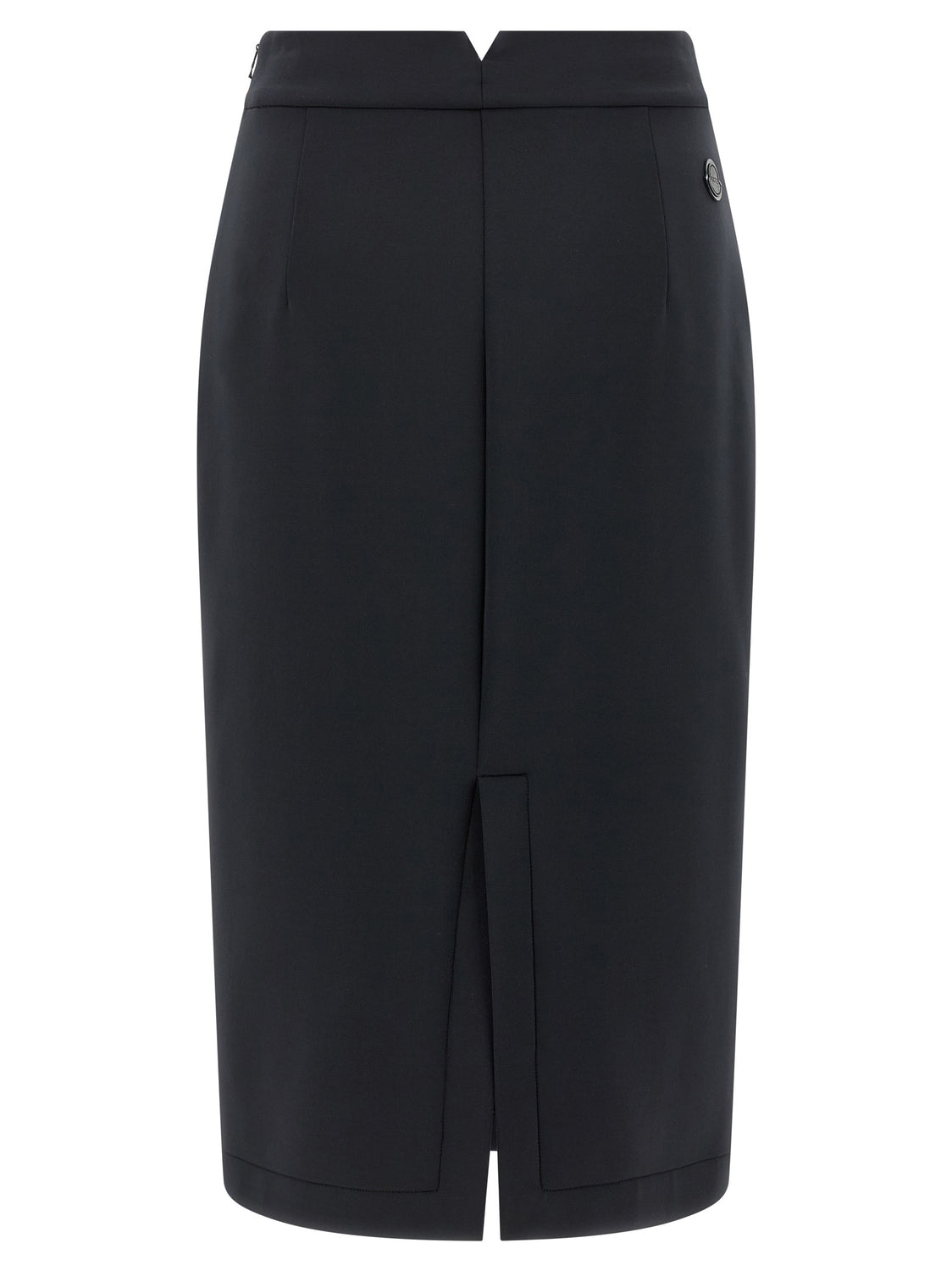 Black Polyester Midi Skirt