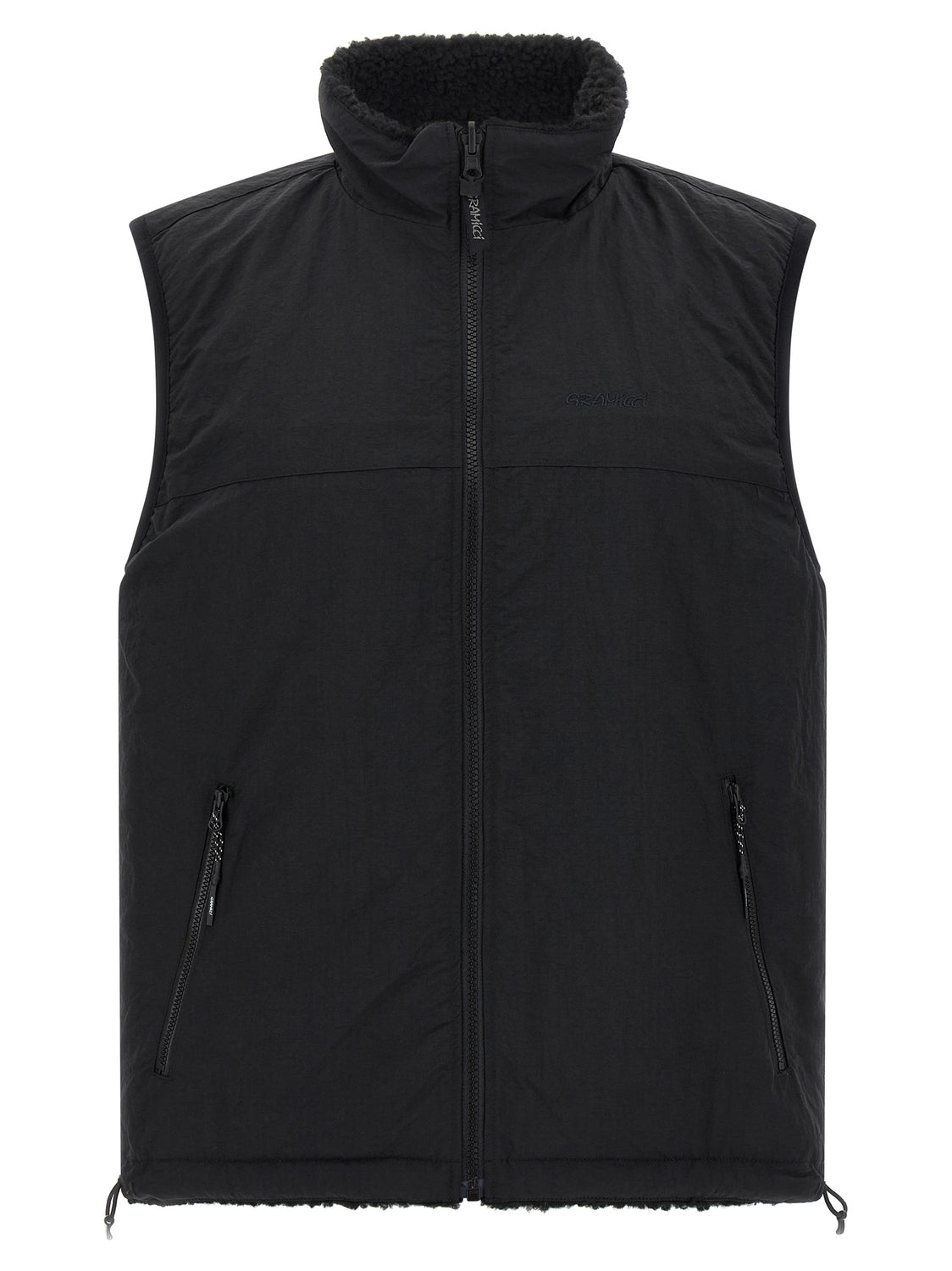 Black Polyester Sleeveless Jacket