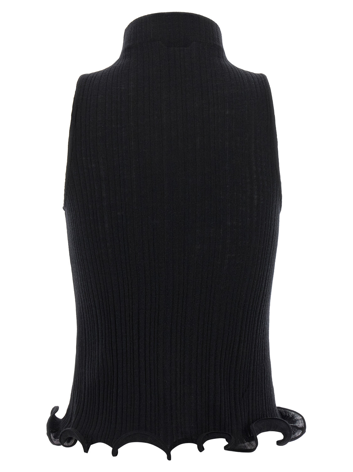 Black Polyester Sleeveles T-Shirt
