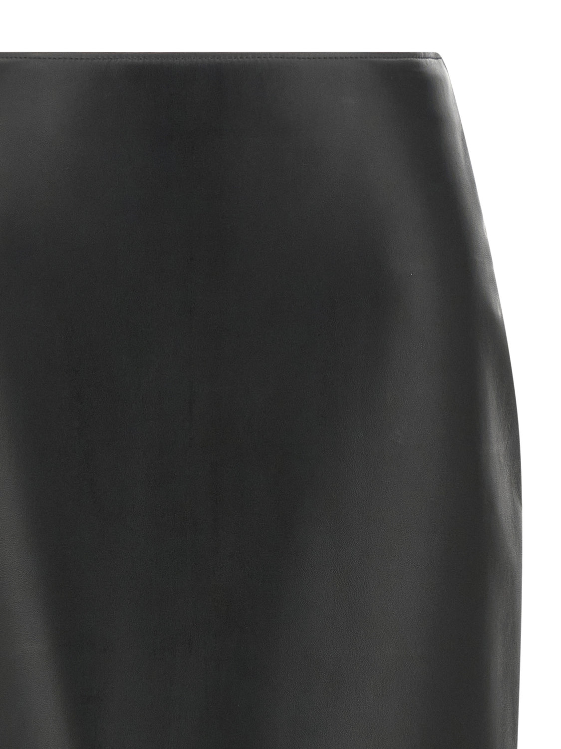 Black Lamb Leather Midi Skirt