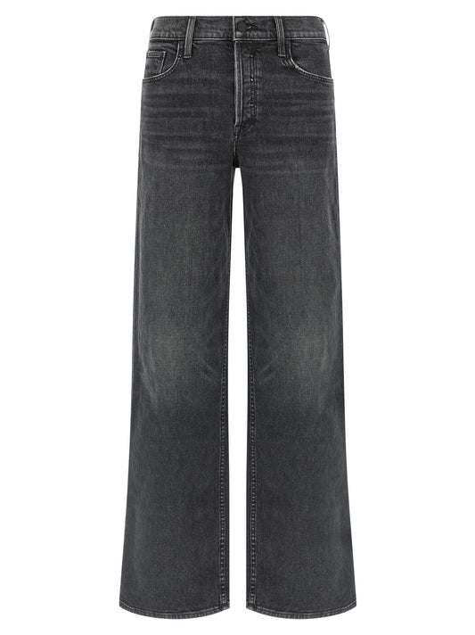 Black Cotton Straight-Leg Jeans