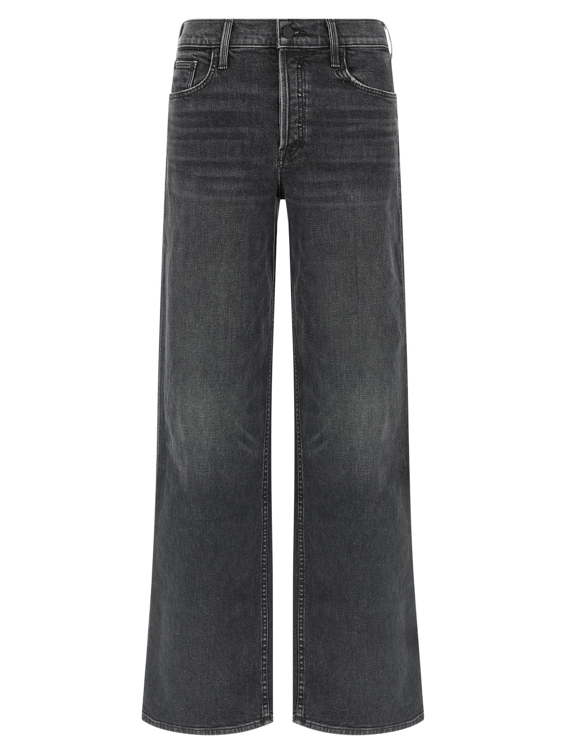 Black Cotton Straight-Leg Jeans