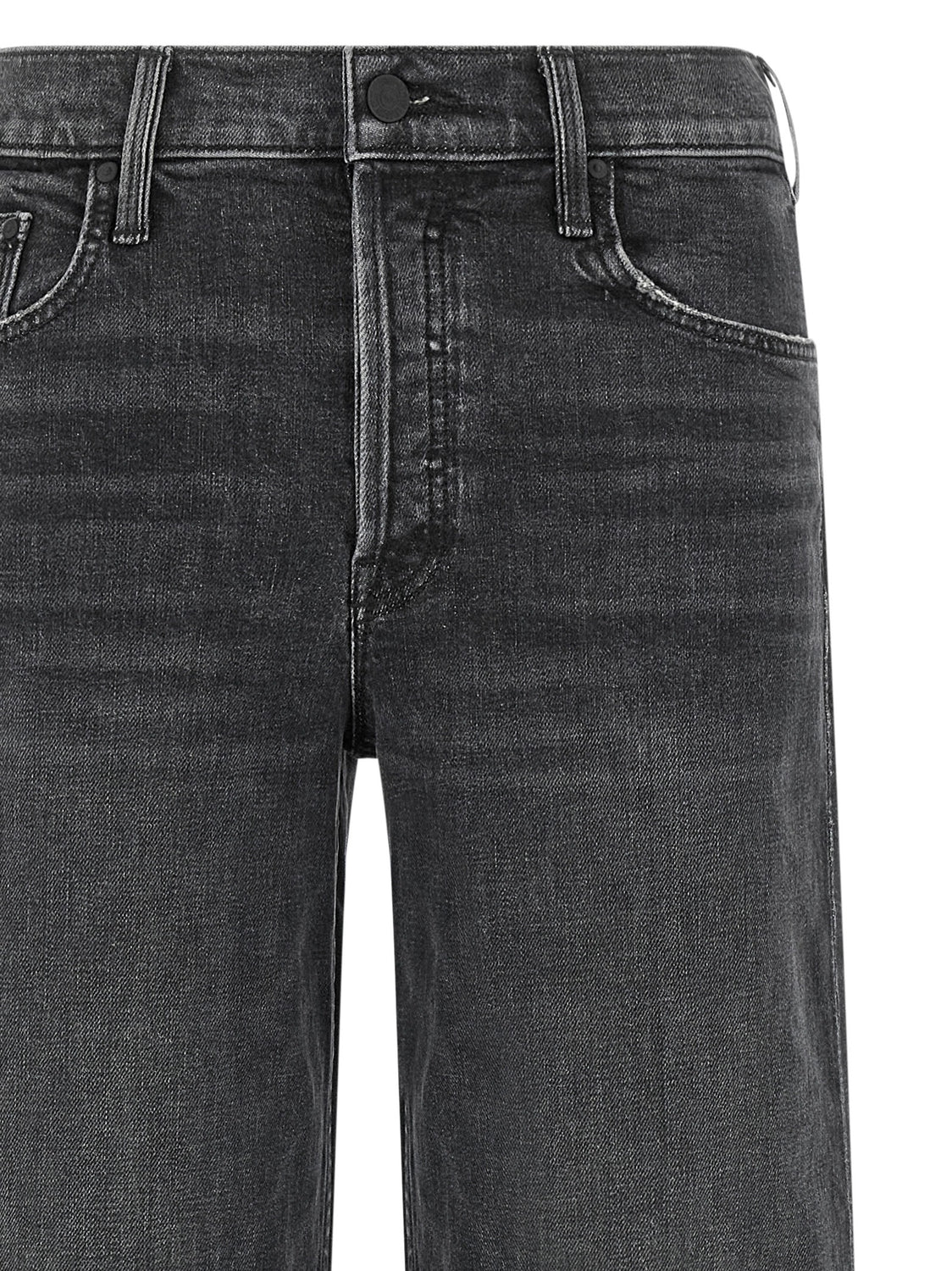 Black Cotton Straight-Leg Jeans