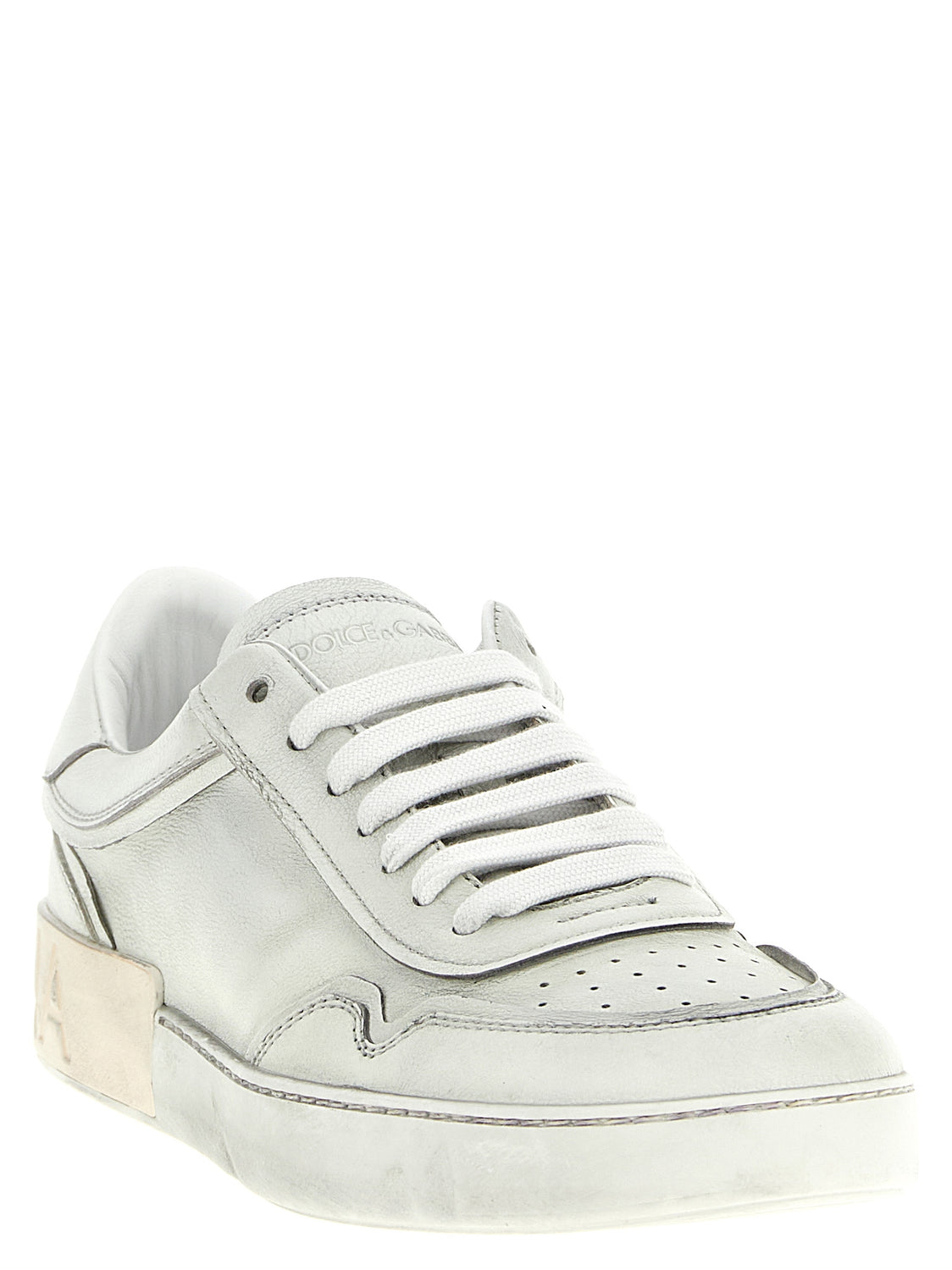 White Lamb Leather Low Top Sneakers
