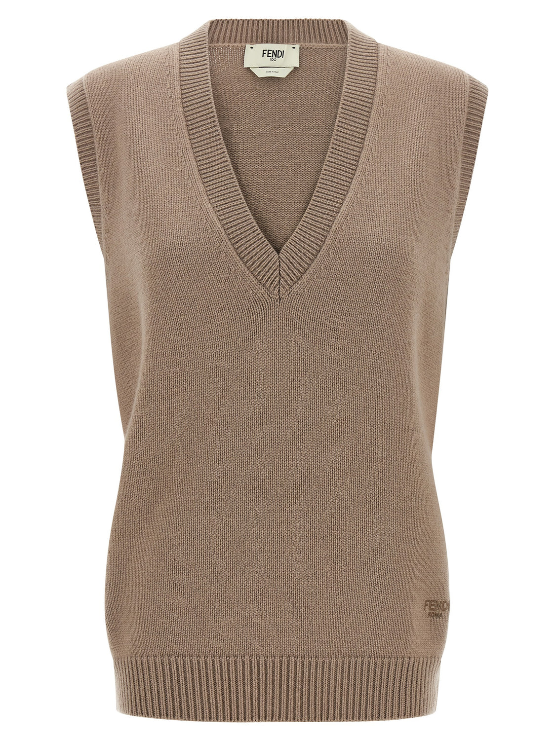 Beige Cashmere Sleeveless Jacket