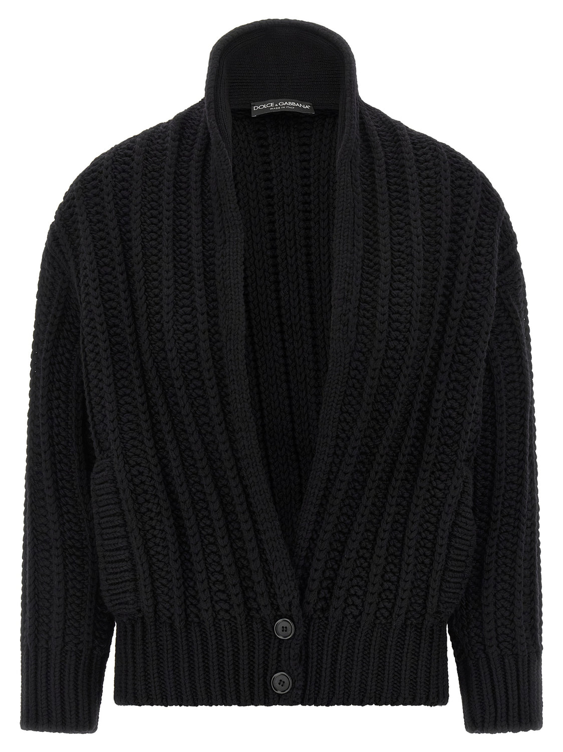 Black Virgin Wool Cardigan