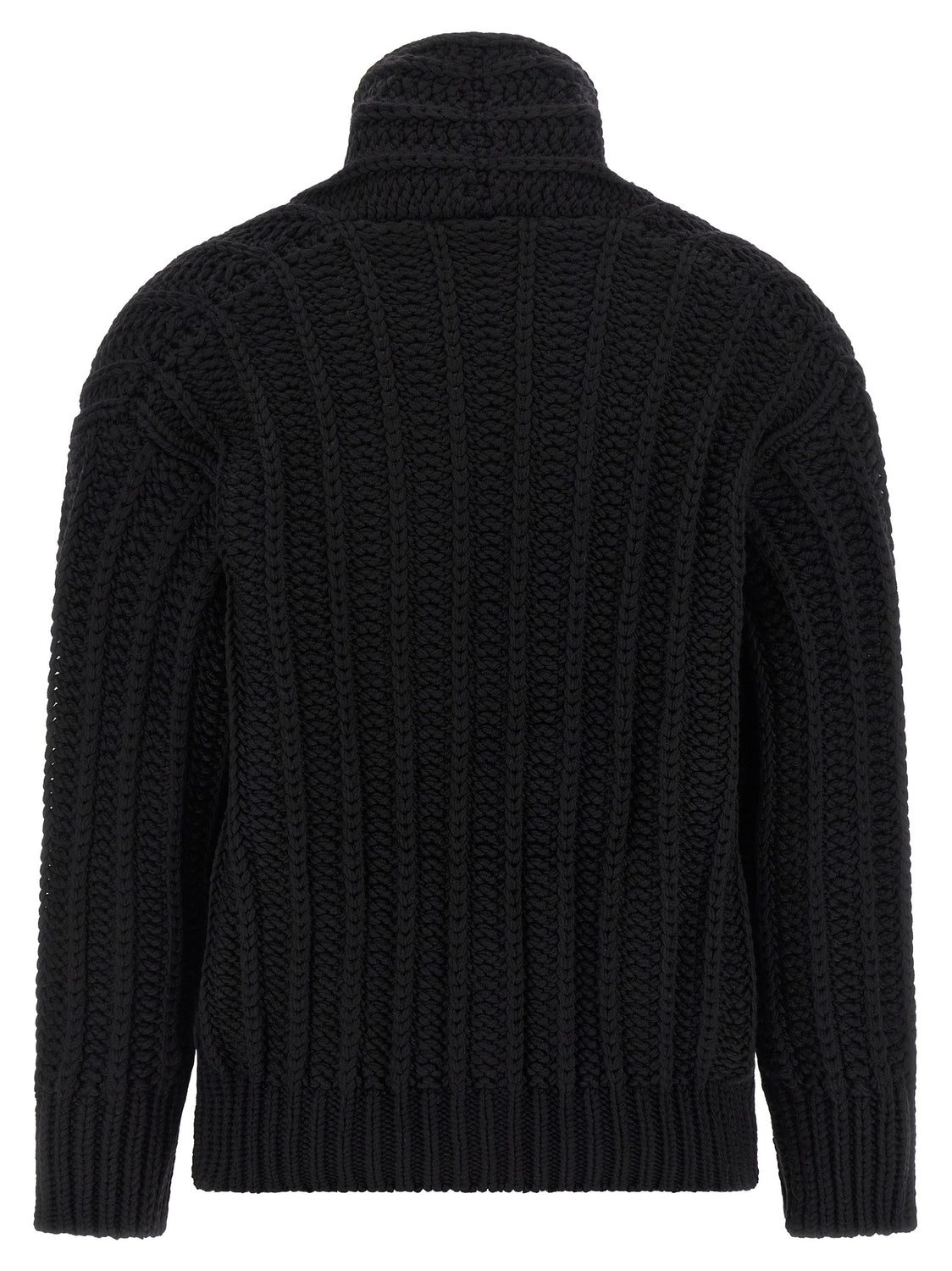 Black Virgin Wool Cardigan