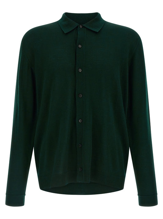 Bicolor Merino Wool Cardigan