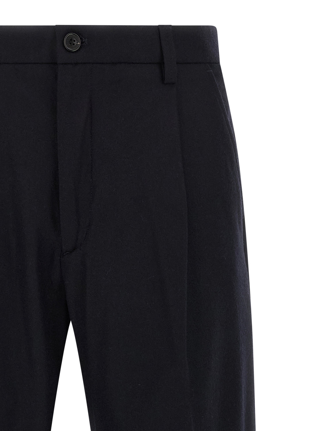 Blue Wool Casual Pants