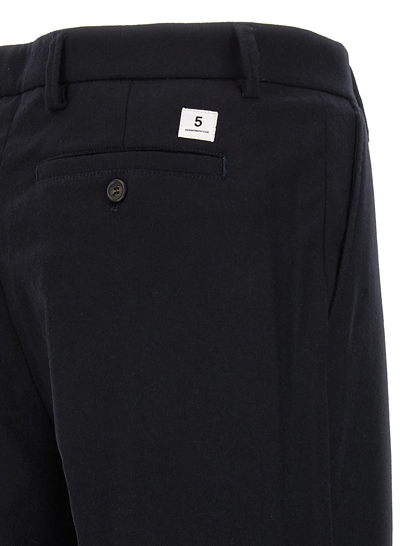 Blue Wool Casual Pants