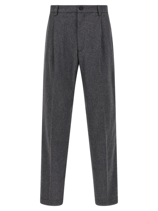 Gray Wool Casual Pants