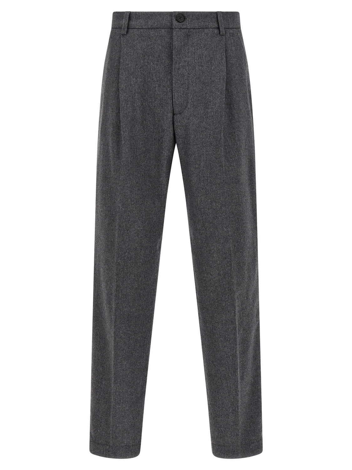 Gray Wool Casual Pants